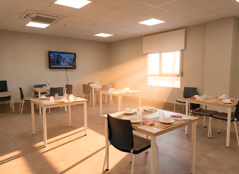 Dining room of Cuna del Mayo Care Home and Day Centre, in Pedro Muñoz