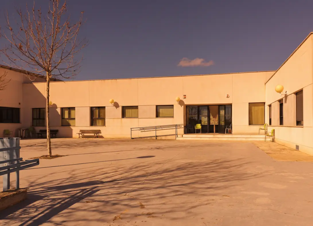 Façade of El Portachuelo Care Home, in Lezuza