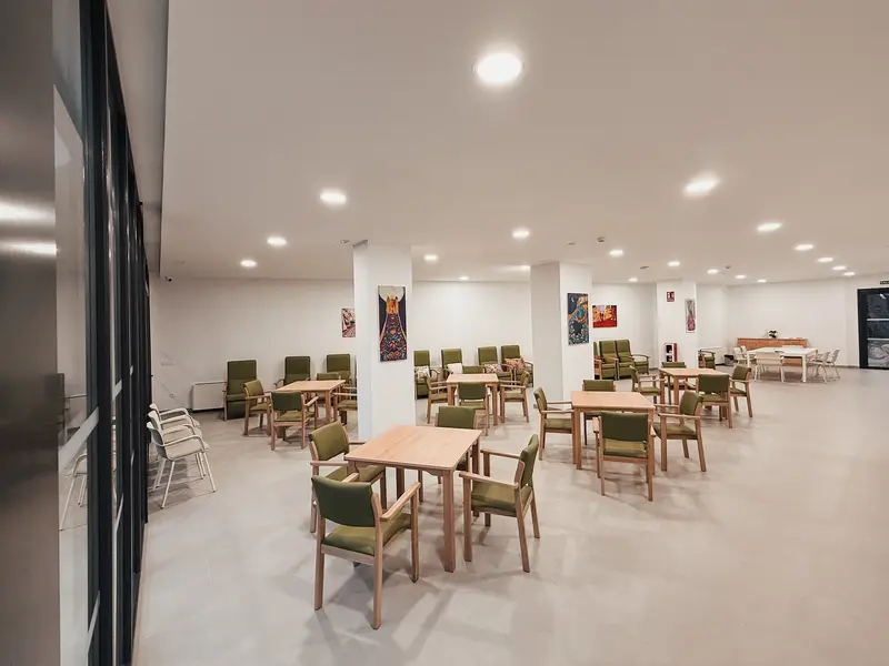 Dining room of La Candelaria Care Home and Day Centre, in Elche de la Sierra