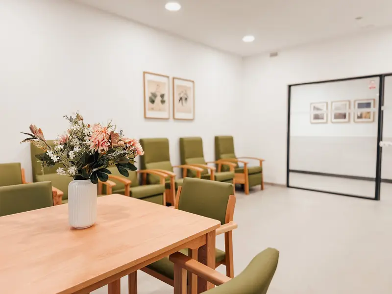 Living room of La Candelaria Care Home and Day Centre, in Elche de la Sierra