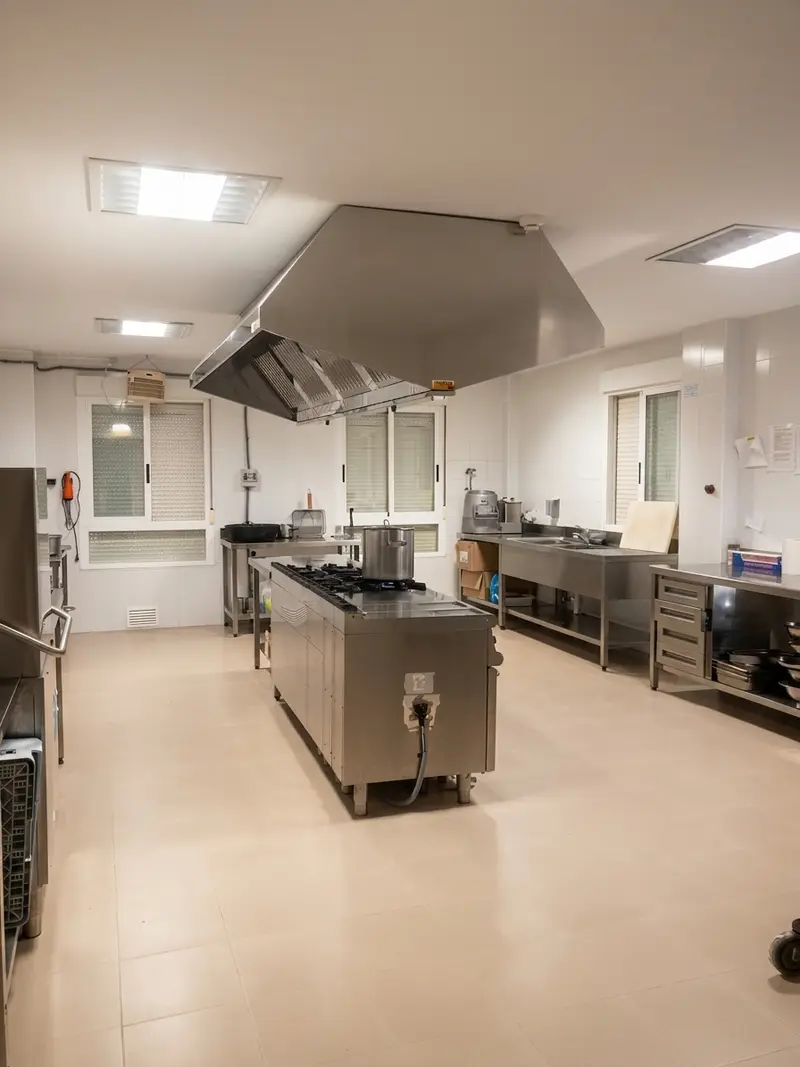 Kitchen of San Miguel Care Home, in San Martín de Trevejo