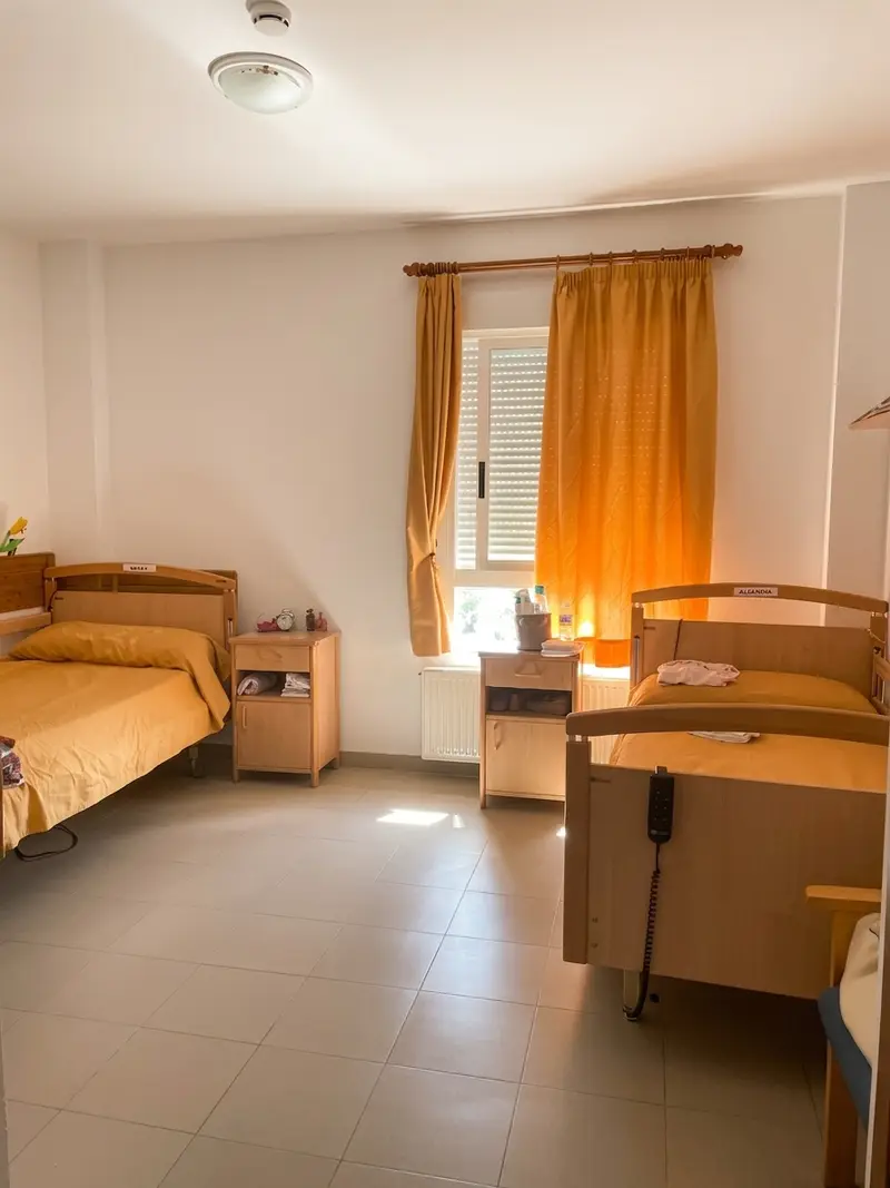 Bedroom of San Miguel Care Home, in San Martín de Trevejo