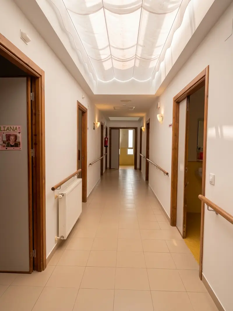 Corridor of San Miguel Care Home, in San Martín de Trevejo