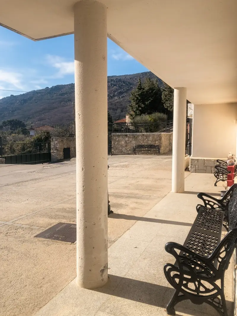 Porch of San Miguel Care Home, in San Martín de Trevejo