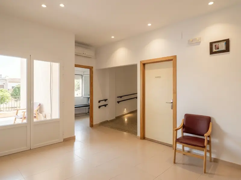 Corridor of Santa Ana Care Home and Day Centre, in Garciaz