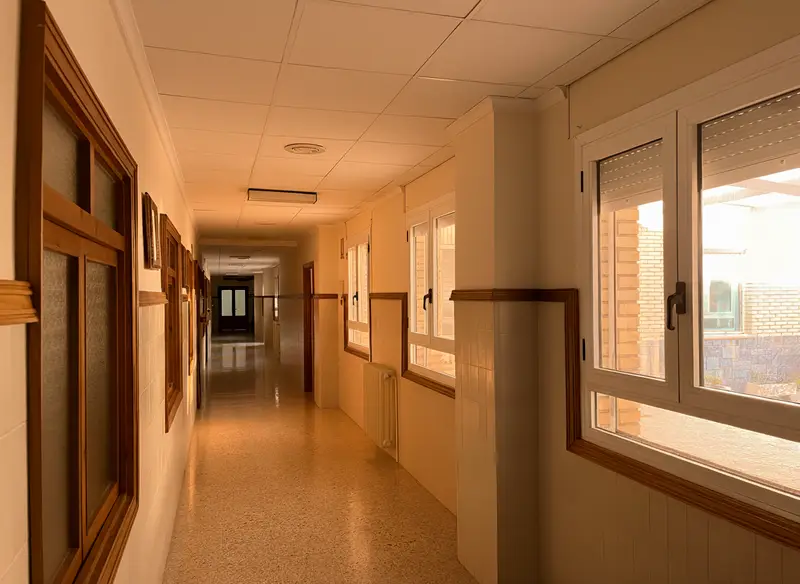 Corridor of Santísima y Vera Cruz Care Home, in Caravaca de la Cruz