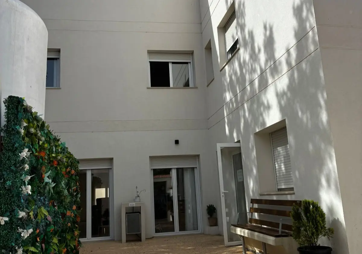 Façade of Villanueva del Fresno Care Home and Day Centre, in Villanueva del Fresno