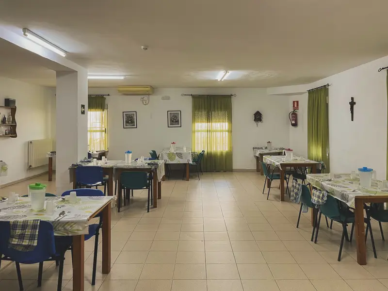 Dining room of Virgen de Guadalupe Care Home, in Membrío
